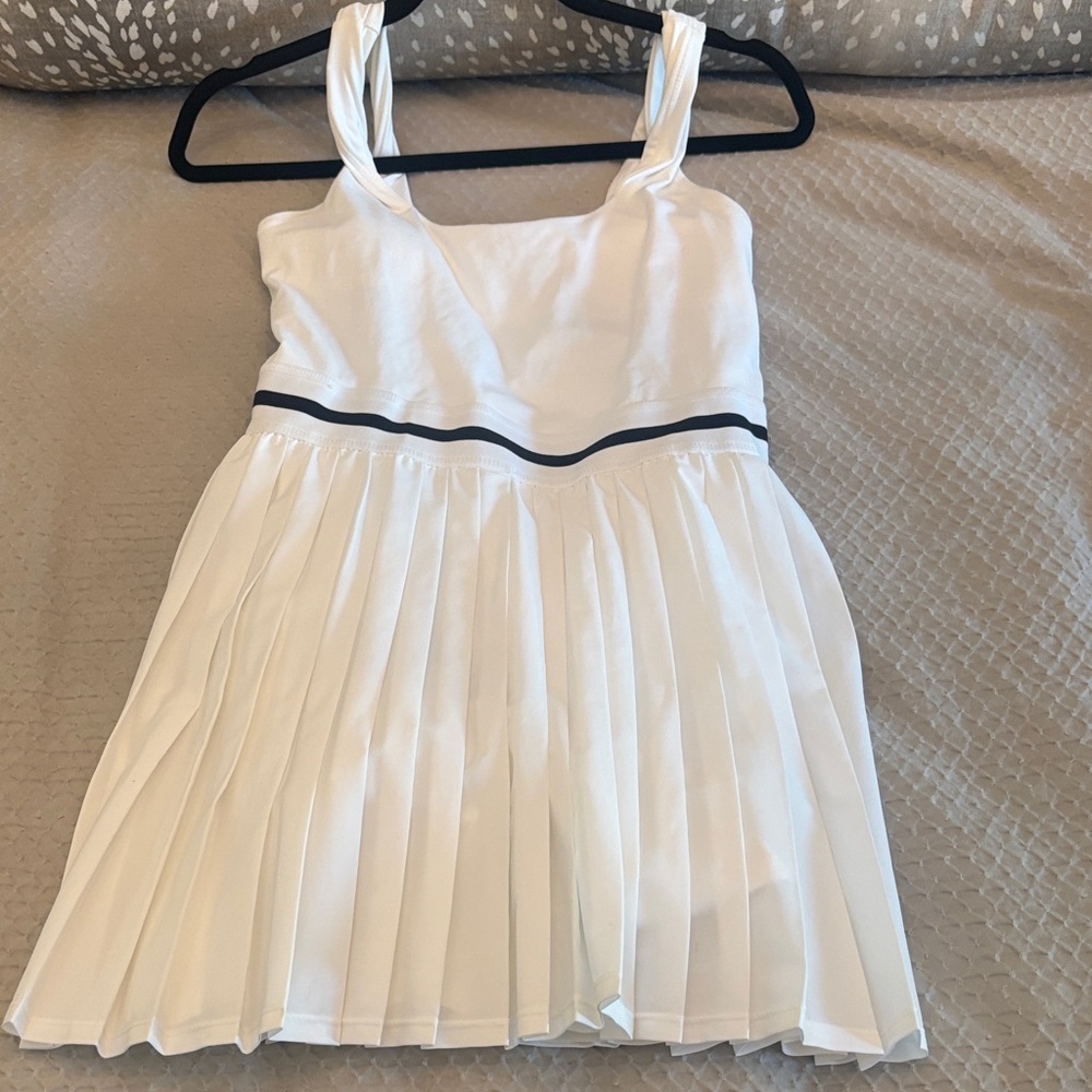 All in Motion White Dress with Black Trim